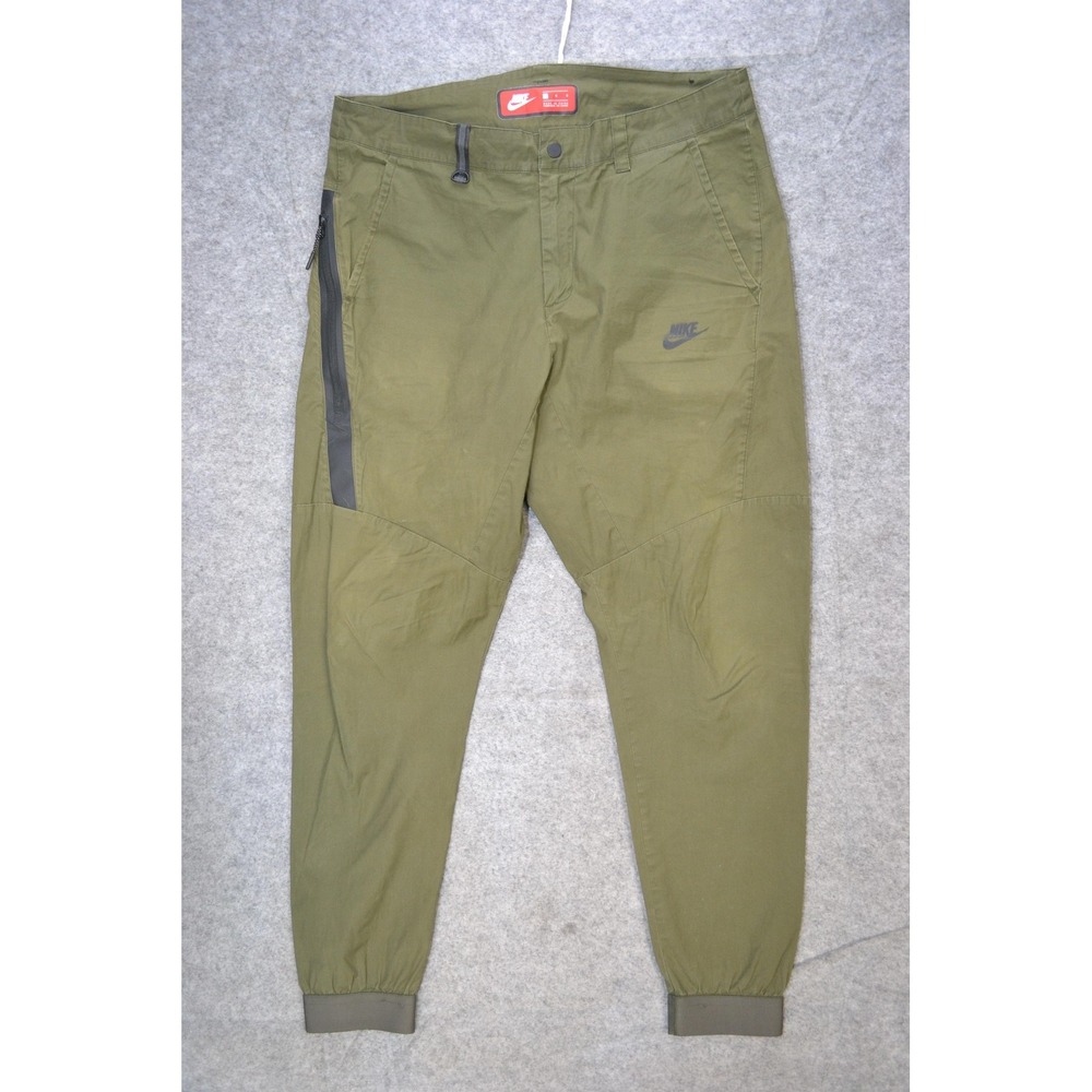Nike Jogger Pants‎ Mens 36x29 Olive Green Zip Pocket Elastic Cuff 823363-325